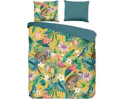 Good Morning Dekbedovertrek "jungle print" - Oker - (200x200/220 cm) - Katoen