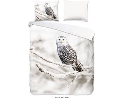 Good Morning Dekbedovertrek - Owl - 200x200/220 - Flanel - Sneeuwuil