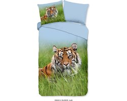 Good Morning dekbedovertrek tijger - 1 persoons 140x200/220 cm - Multi - 100% Katoen renforc�