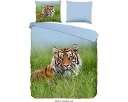 Good Morning dekbedovertrek tijger - Lits jumeaux 240x200/220 cm - Multi - 100% Katoen renforce