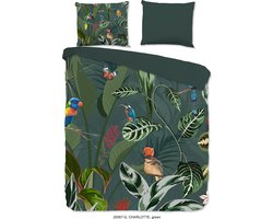 Good Morning Dekbedovertrek "vogels en bladeren" - Groen - (200x200/220 cm) - Katoen