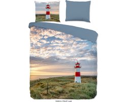 Good Morning Dekbedovertrek "vuurtoren in de duinen" - Multi - (200x200/220 cm) - Katoen