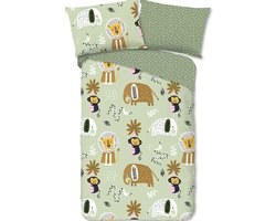 Good Morning Dierentuin Peuterdekbedovertrek Groen