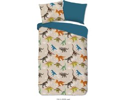 Good Morning Kinderdekbedovertrek "dino's" - Zand - (140x200/220 cm) - Katoen