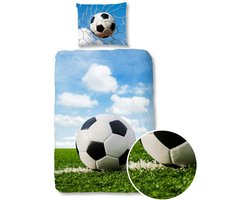 Good Morning Kinderdekbedovertrek "voetbal" - Multi - (140x200/220 cm) - Katoen Flanel