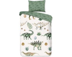 Good Morning Ledikant babydekbedovertrek "dinosaurussen" - Multi - (100x135 cm) - Katoen