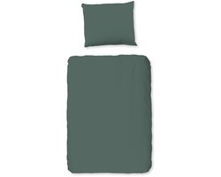 Good Morning Peuter dekbedovertrek "uni dessin" - Groen - (120x150 cm) - Katoen