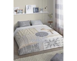 Good Morning Prancer Dekbedovertrek - Flanel - Tweepersoons - 200x200/220 cm - Grijs