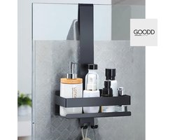 GOODD® - Doucherek - Doucherekjes hangend - Zwart - Anti kras - Rvs