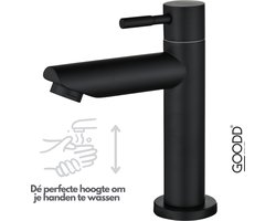 GOODD® - Fonteinkraan - Toiletkraan - Wc kraan - Zwart - Koud water