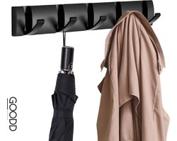 GOODD® - Jashaak - Wandkapstok - Kapstok - Handdoekhaak - zwart - Rvs