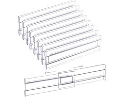 Goodies® Lade Organizer Verstelbaar - 8 Stuks - Transparant - Ladeverdeler Verstelbaar - Kleding Organizer - Commode Organizer - Uitbreidbaar 27 tot 52cm
