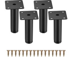 Goodivery ® 4 stuks meubelpoten, 10 cm verstelbare meubelpoten, metalen kastpoten, bank, vervangende steunpoten voor meubels, bank, tafel, stoel, bureau, keuken, kast, kast, poten (10 cm)