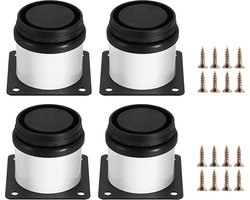 Goodivery ® 5 cm, 4 stuks meubelpoten, roestvrijstalen kastpoten, poten voor stoelen, tafel, kast en bank, meubelpoten, eenvoudige montage, rond, verstelbaar (wit)