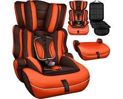 Goodivery® - Autostoel 9-36 kg (1-12 jaar) – Kinderzitje ECE R129/03 - Groep 1/2/3 Autostoel Kinderzitje - (Bruin/Oranje)