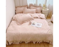 Goodivery ® Beddengoed Set met Romantische Ruches en Comfortabele Microvezel Stof voor Slaapkamerdecoratie