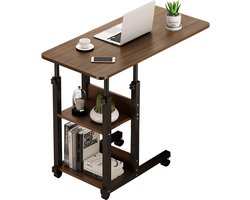 Goodivery ® Bijzettafel bed, nachtkastje, bijzettafel laptop, bijzettafel in hoogte verstelbaar, bed bureau met wielen, bed bureau, met wielen, in hoogte verstelbaar. (Standaardmodel)