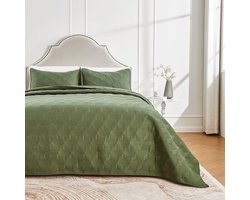 Goodivery ® Elegant en Comfortabele Bedsprei Set met Moderne Diamantpatroon voor Slaapkamer, Inclusief Kussenslopen