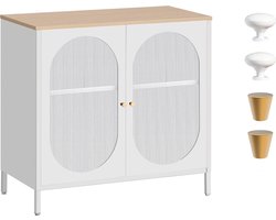Goodivery ® Elegant en Multifunctioneel Dressoir met Verstelbare Planken en Translucente Deuren