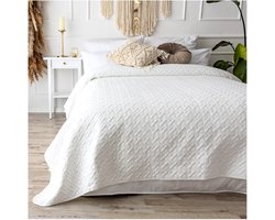 Goodivery ® Extra Grote Stijlvolle Sprei in Zachte Witte Kleur voor Diverse Gebruiksmogelijkheden