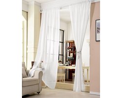 Goodivery ® Geraffineerd Transparant Gordijn voor Elke Kamer met Plooiband en Elegante Valling