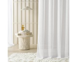 Goodivery ® gordijnen met plooiband, 140 x 250 cm breed x hoogte, voor woonkamer, slaapkamer, glad, 1 stuk, wit