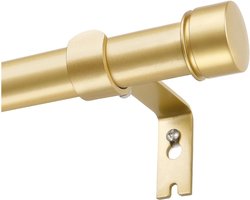 Goodivery ® Gordijnroede-gordijnrail uitschuifbaar met eenvoudige eindstukken met beugels voor slaapkamer, woonkamer of keuken-80-148 cm, Goud
