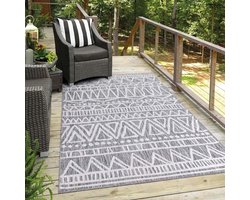 Goodivery ® Grijze Weerbestendige Buiten- en Binnenkleed in Etnische Stijl - 60 x 110 cm
