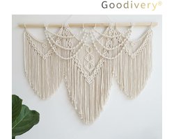 Goodivery® - Grote Macrame Muur Opknoping - Wandkleed Bohemian Chic Geweven Tapijt Boho Wanddecoratie Katoenen Touw Tapijt Wanddecoratie Kunstnijverheid Voor Slaapkamer Woonkamer
