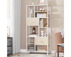 Goodivery ® Industrieel Boekenkast met 7 Planken en Laden, Vloer tot Plafond, Geschikt voor Woonkamer, Kantoor, Keuken