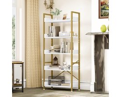 Goodivery ® Industriële Boekenkast met 5 Open Planken en Stevige Stalen Frame