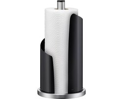 Goodivery® -keukenrolhouder Stand - keukenrolhouder - keukenrolhouder stand Zwart - 32 cm Hoog - keukenrolhouder Zwart voor Dikke Rollen - Roestvrij Saal/Metaal - 15x32x2cm - Zwart