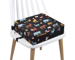 Goodivery ® Kinderstoelverhoger met PU-schuim, wasbare stoelverhoger met 2 riemen, draagbare stoelverhoger met veiligheidsgesp voor eettafel