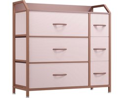 Goodivery ® Kledingkast met 6 Stoffen Laden en Handgrepen voor Slaapkamer, Woonkamer, Hal en Kantoor