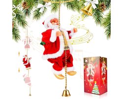 Goodivery® - Klimmen Met De Kerstman Met Muziek - Decoraties Klimmen Kerstman Speelgoed Hangende Kerstpop Kerstfiguur Ornament Voor Muren En Ramen