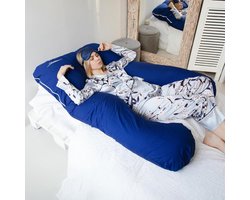 Goodivery ® KomfortKissen Original - Premium orthopedisch knuffelkussen | Lichaamskussen | Zijslaperkussen - Voor een betere nachtrust en tegen rugpijn, 100L X 150Hcm,Blauw - Katoen