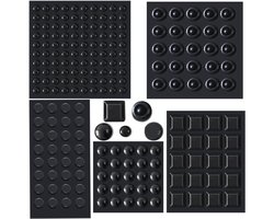 Goodivery® - Kozijnbuffer - 202 Stuks Combipakket Doorzichtige Zelfklevende Stootkussens - Rond Bolvormig Vierkant Zwart - Zelfklevende Geluiddempende Transparante Rubberen Voetjes Voor Kastdeuren - Lades - Glazen Oppervlakken - Fotolijsten