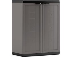 Goodivery ® kunststof kast "Jolly" laag, 1 stuk, donkergrijs/zwart