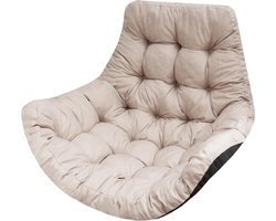 Goodivery® - kussen voor Hangstoel - kussen voor Hangstoel Egg - kussen Hangei - kussen voor Polyrotan en Rotan Hangschommel - Rugkussen voor Hangstoel - 100x120x50cm - Beige eco-linnen