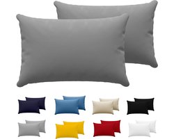 Goodivery ® Kussensloop 40 x 70 cm (set van 2) - 100% jersey katoen 150 g/m² kussenslopen - antraciet - voor kussens 40 x 70 cm - kussenhoes - kussensloop - resistent en hypoallergeen