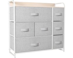 Goodivery - Ladekast - Ladenkast - Ladekasten - Lades opbergruimte - Woonkamer kast - Kastje - Lichtgrijs - 80 x 29 x 79 cm