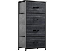 Goodivery - Ladekast - Ladenkast - Ladekasten - Opbergladen - Laden met handgrepen - Houtskool zwarte houtnerf - 85 x 29 x 97 cm
