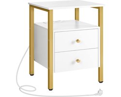 Goodivery - Ladekastje - ladekasten slaapkamer - ladekastje bureau - lade kastje - ladenkastje op wieltjes - 40x40x61cm - Wit/Goud.