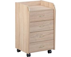 Goodivery® - Ladenkastje - Lade Kastje - Ladekasten Slaapkamer - Ladekastje op Wieltjes - 36x40x65cm - Hout