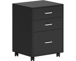 Goodivery® - Ladenkastje - Ladekast - Ladekasten Slaapkamer - met 3 Laden - Kantoormeubel - 40x40x30cm - Zwart