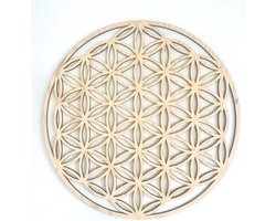 Goodivery ® Levensbloem 40 cm wanddecoratie natuurlijk hout boom wanddecoratie FLowe of Life Houten Wall Decoratie Wall Art Geometrische ornamenten Minimalistische muurkunst Hangende Decoratie