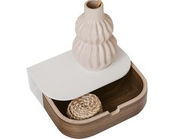 Goodivery ® Multifunctionele Zwevende Wandplank met Lade - Scandinavisch Design - Wit/Walnoot