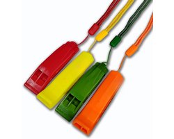 Goodivery® -Noodfluitje - Fluitje - Fluitketel - 4-pack - Veiligheidspiloot voor Noodsituaties in de Buitenlucht, kajakken en Signalering - 8x2x2cm - Rood, Oranje, Geel, Groen