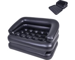 Goodivery - Opblaasbare bank - Slaapbank - Luchtslaapbank - Bank - Zwart - 198 x 138 x 62 cm