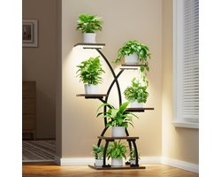 Goodivery® - Plantenstaander - Plantentafel - Plantenstandaard Binnen - 6 Tier Plantenrek Binnen 36” Hoekplanken voor Planten - 52x31x92cm - Zwart